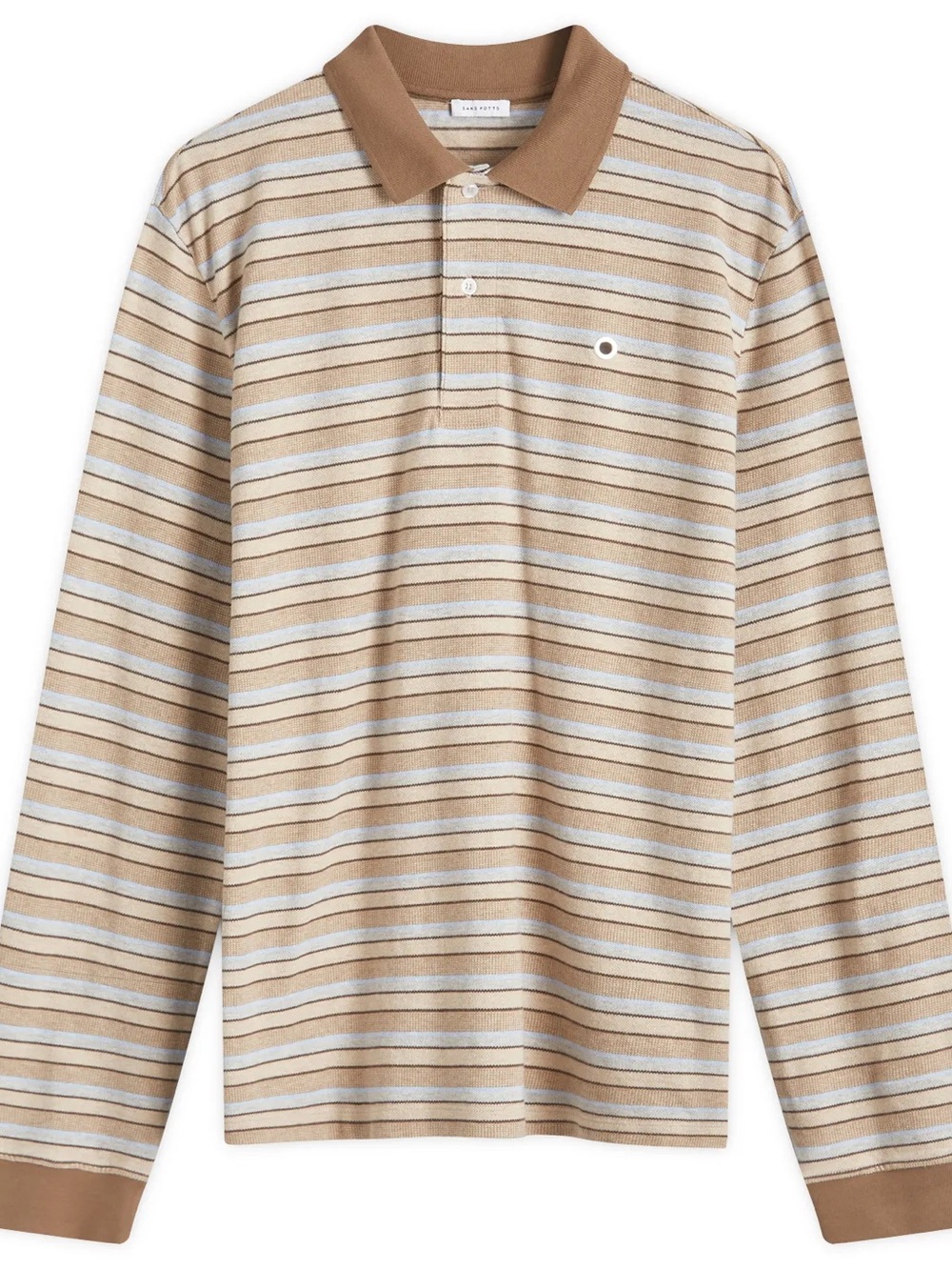 Saks Potts Serena Polo - M - Brown Shadow Stripe